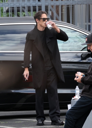 Los Angeles, CA - Tom Sandoval smokes a cigarette while they film the Vanderpump Rules reunion in Los Angeles.  2007 / uksales@backgrid.com *UK Customers - Images containing children, please rasterize face before posting*