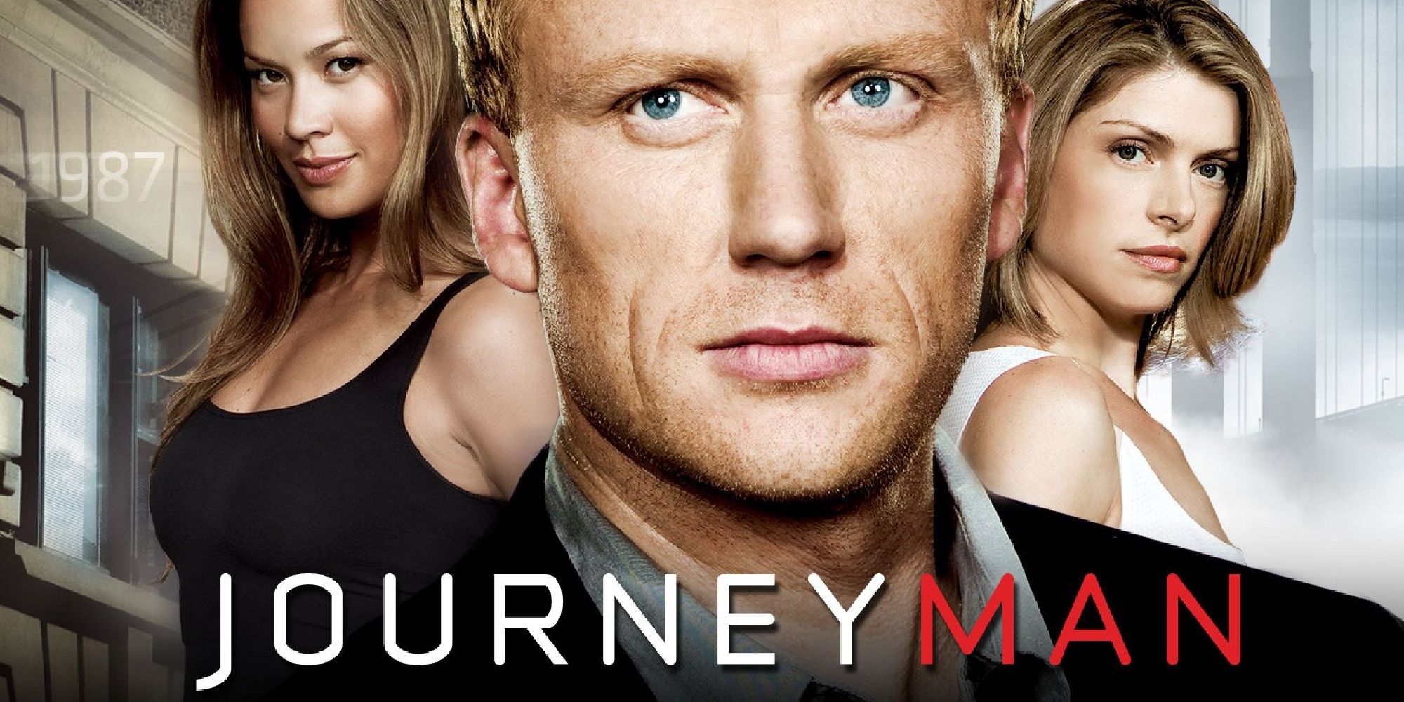 Promotional photo for Journeyman from 2007, with Kevin Mckidd and Moon Bloodgood