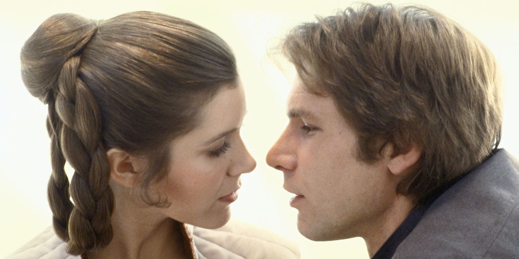 Carrie Fisher and Harrison Ford Almost Kiss in Star Wars