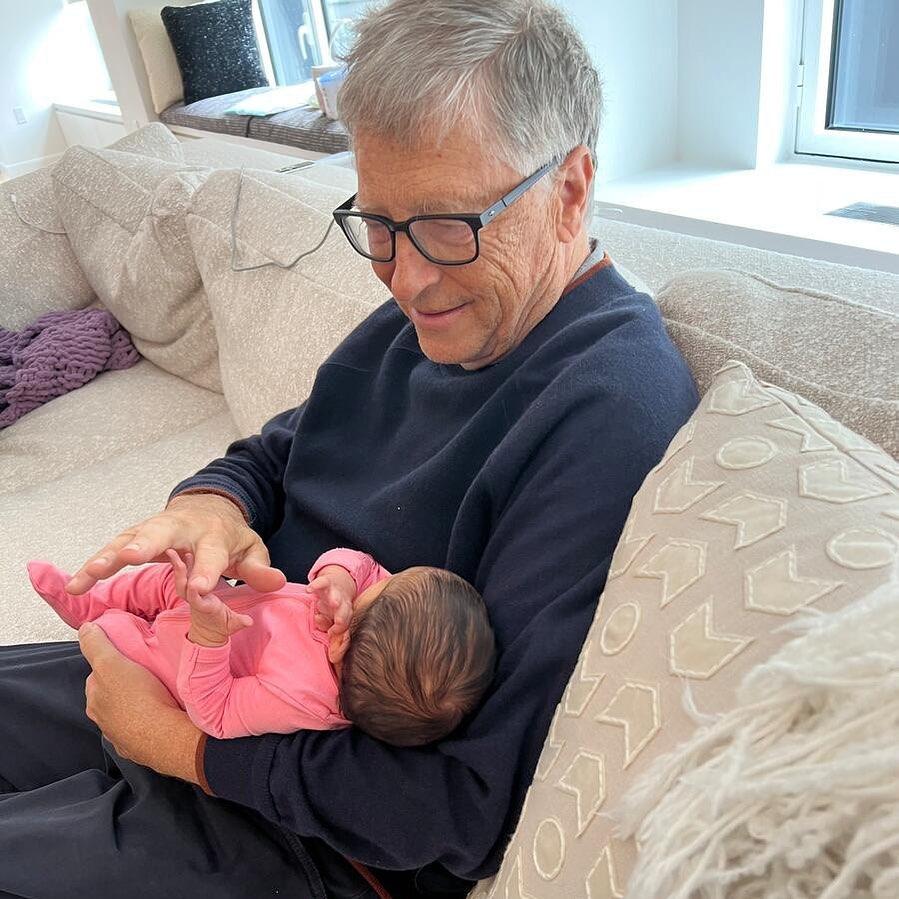 Bill and Melinda Gates adore their newborn granddaughter